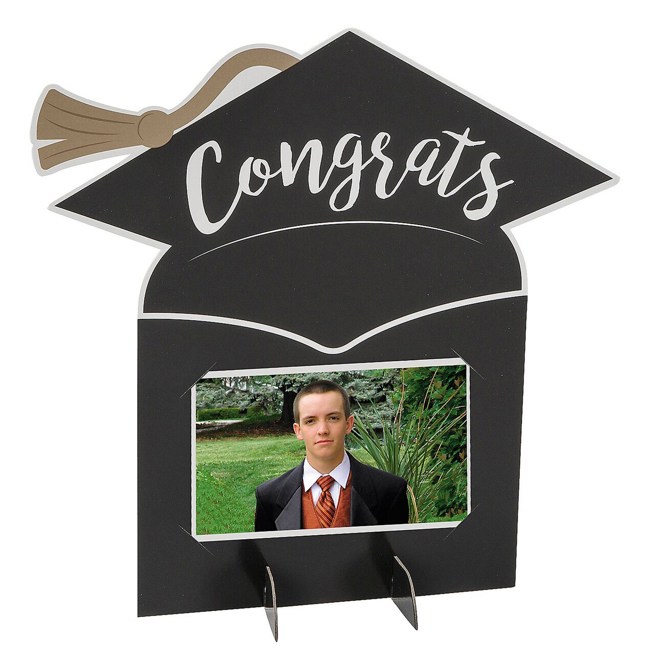 Congrats Grad Mortarboard Photo Frame Centerpiece 11.5" x 12"